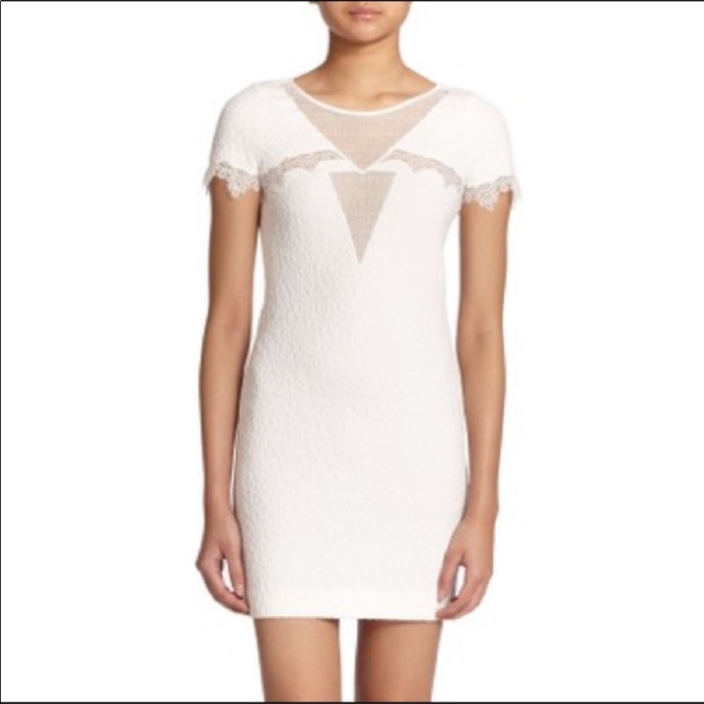 [The Kooples] White Crinkled Lace Dress-Size Medium